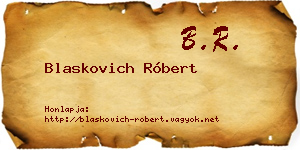 Blaskovich Róbert névjegykártya