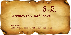 Blaskovich Róbert névjegykártya