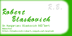 robert blaskovich business card